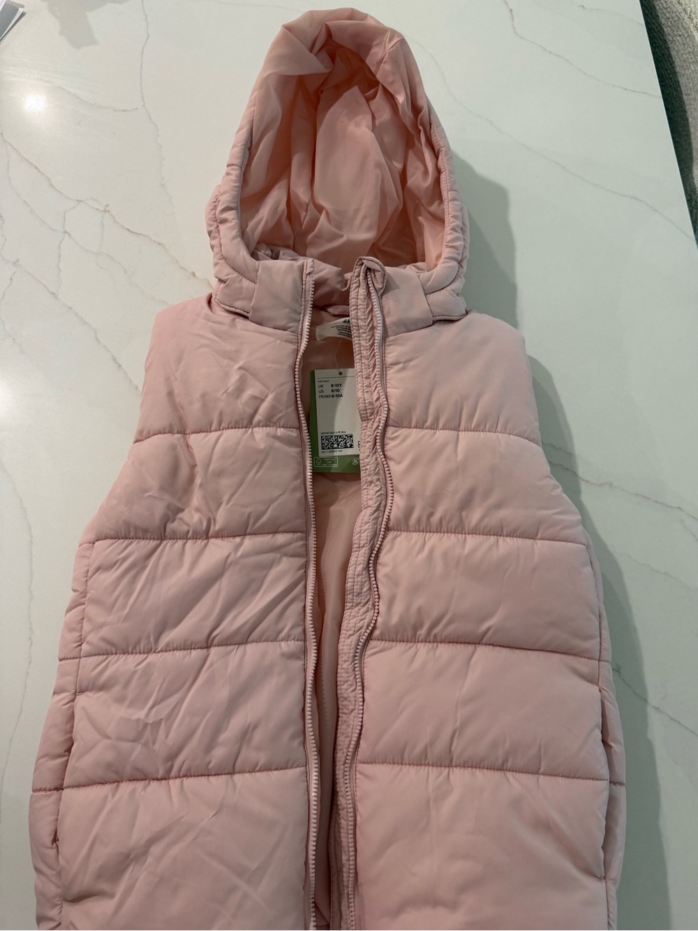 H&M Kids Hooded Puffer Vest - Pink